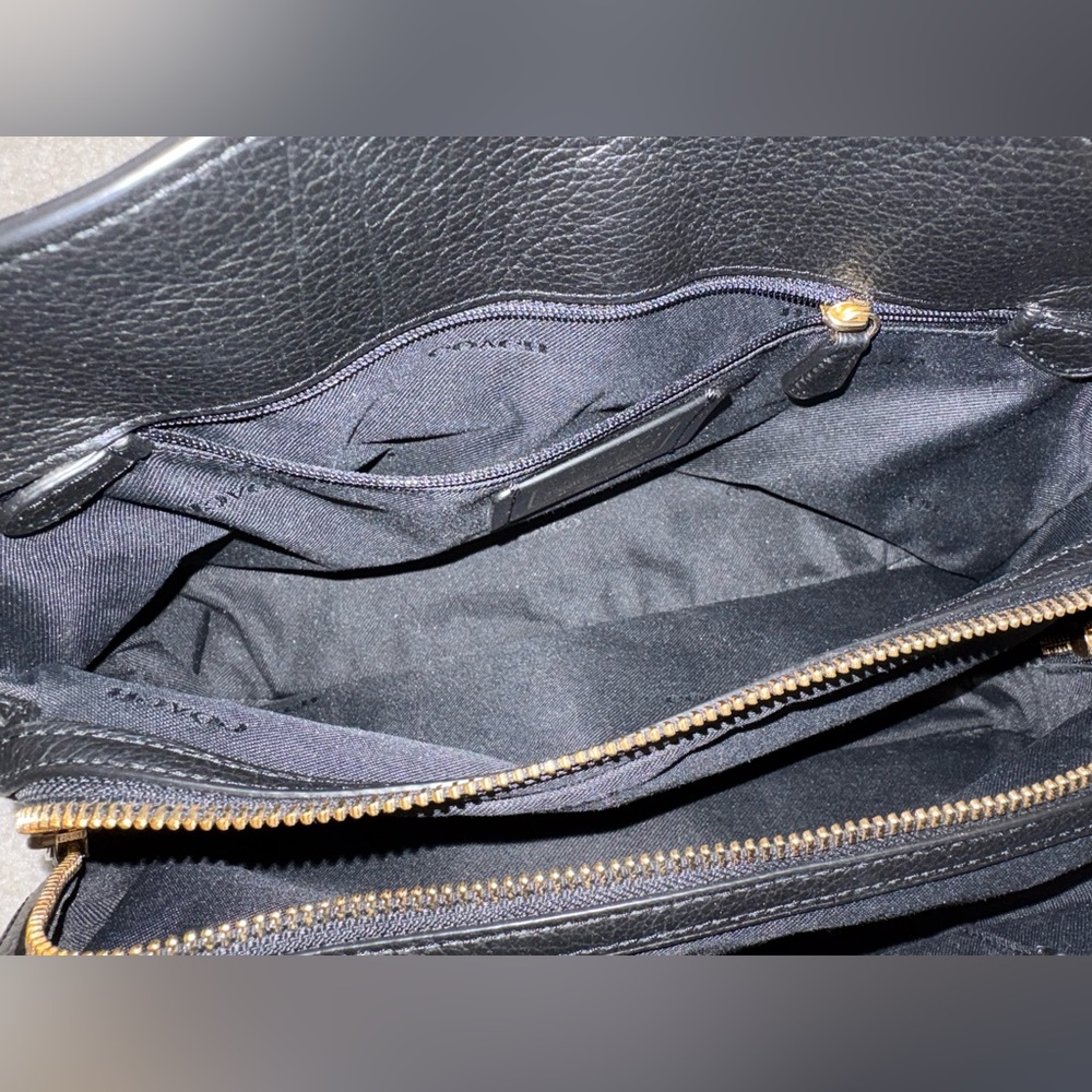 Coach Mercer Black Leather Satchel with Gold Accents - Picture 11 of 13